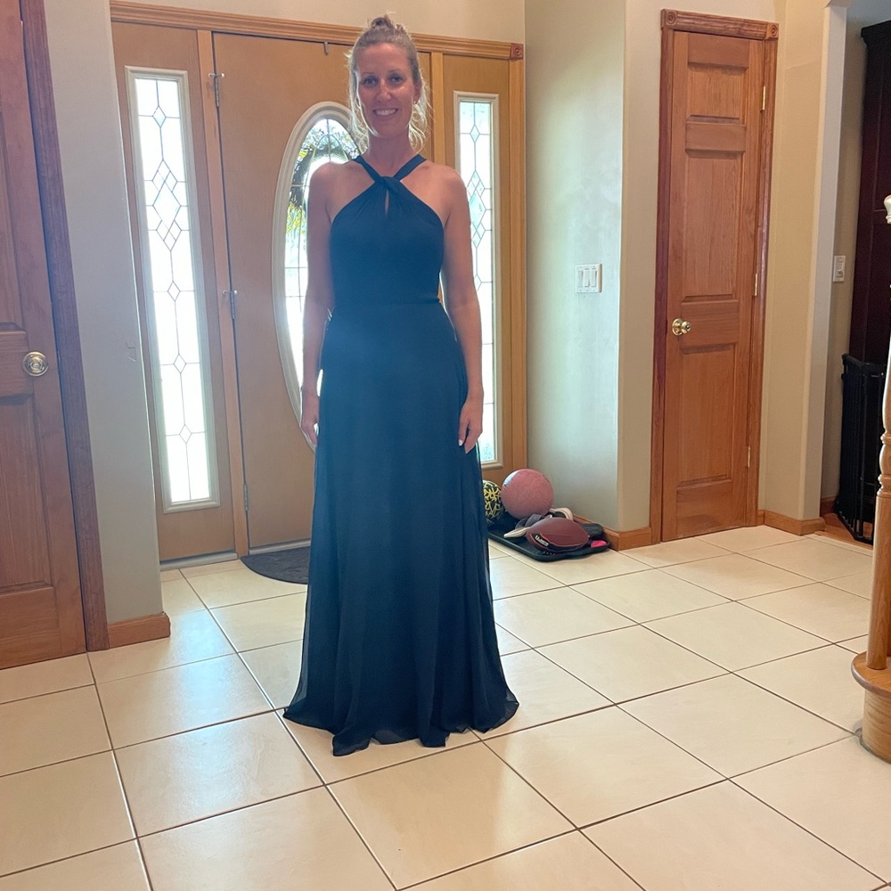 Navy blue bridesmaid gown size 4. NWT